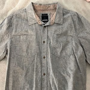 Men’s Prana Blue Long Sleeve Button Down Shirt Size: L